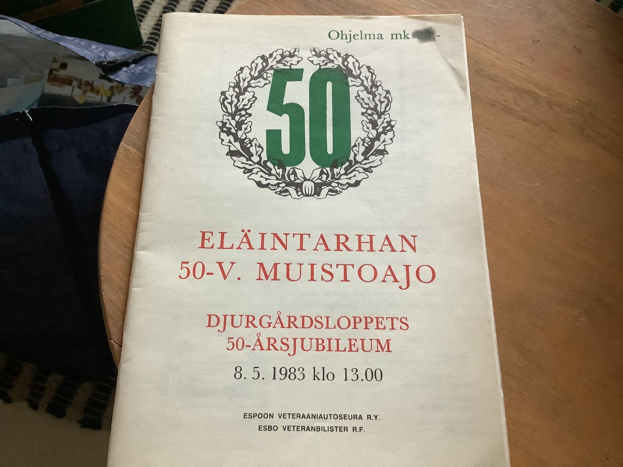 Eläintarhan 50-V. Muistoajo Ohjelma 1983