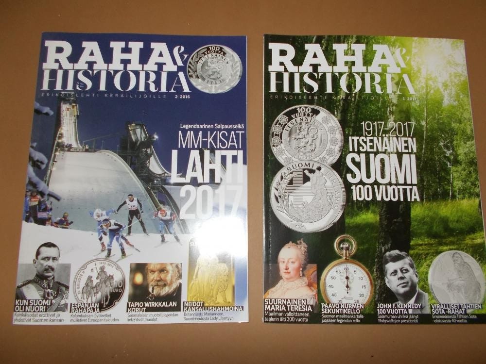 Raha & Historia -lehdet 2 kpl