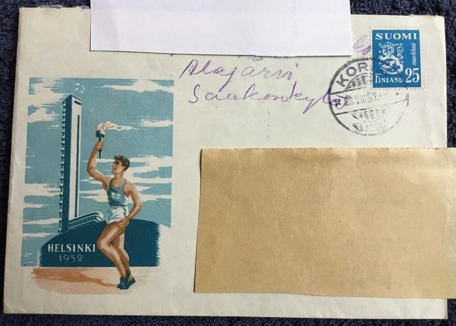 Helsinki 1952 Olympiakisat Kirjekuori