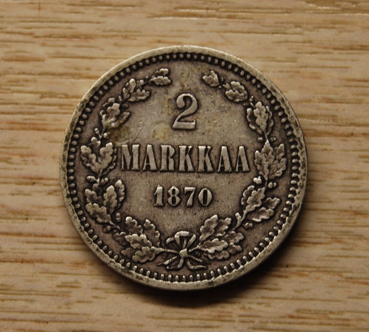 2 Markkaa 1870 Hopeaa Aleksenteri II