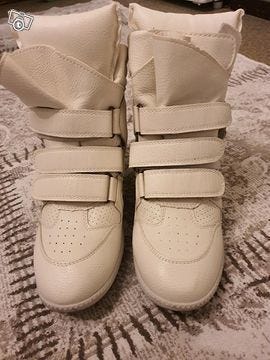 Naisen korkeavartiset tennarit- white