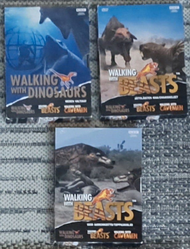 Walking with beasts ja walking with dinosaurs dvdt