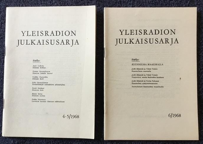 Yleisradion julkaisusarja 1968 1969 1970 1971