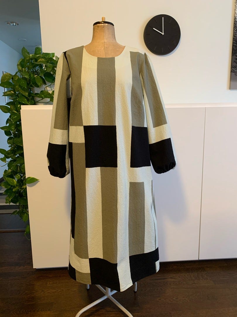 Marimekko Attika puuvillakreppi mekko XXL