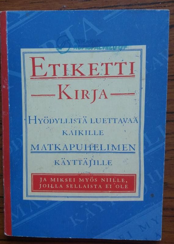 Etikettikirja matkapuhelimen käyttäjälle 1994 Tele