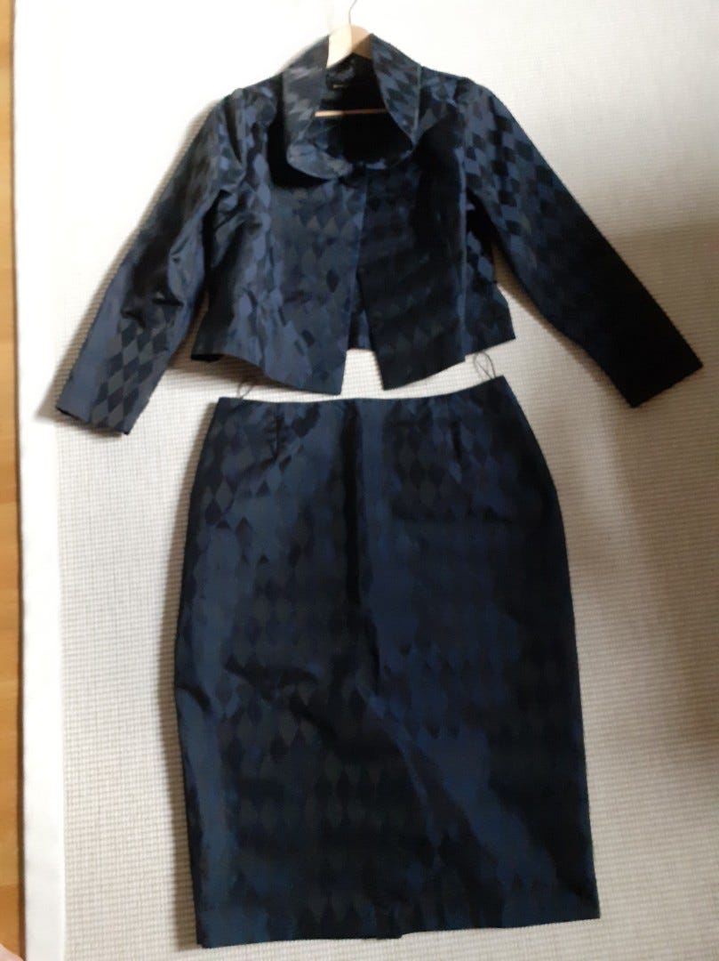 Ritva Falla hame ja lyhythihainen jakku, 70e Tori