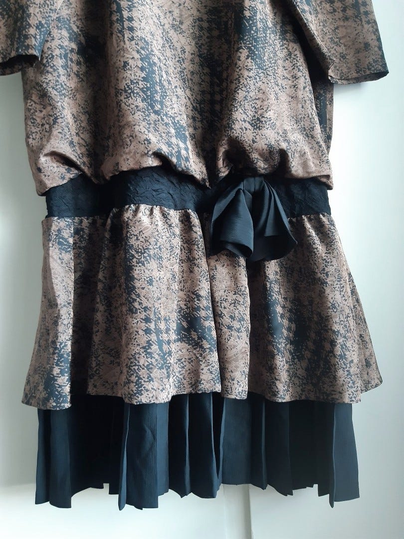 Vintage mekko Elegance by Soili Soilituote Oy ruskea 80-luku 1980