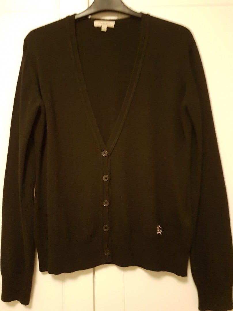 Burberry klassinen neuletakki, musta, M/38