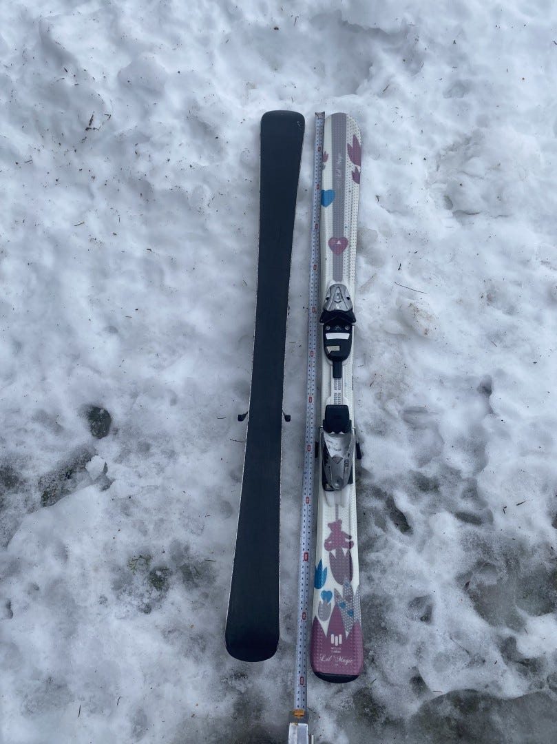 Laskettelusukset 120cm, monot 36