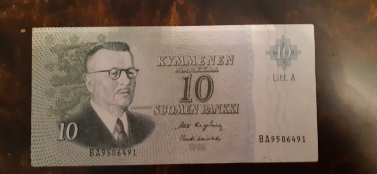 10mk seteleitä