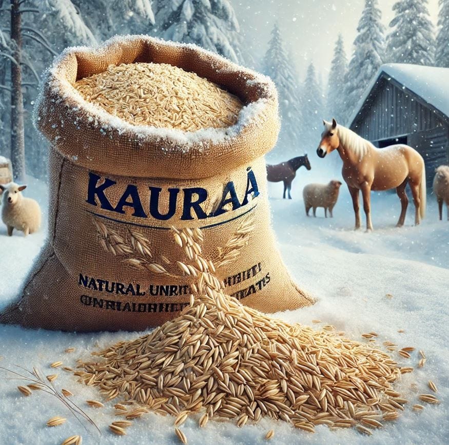 Kauraa (luomu) - Hinta 0,20 EUR/kg - Suoraan maatilalta