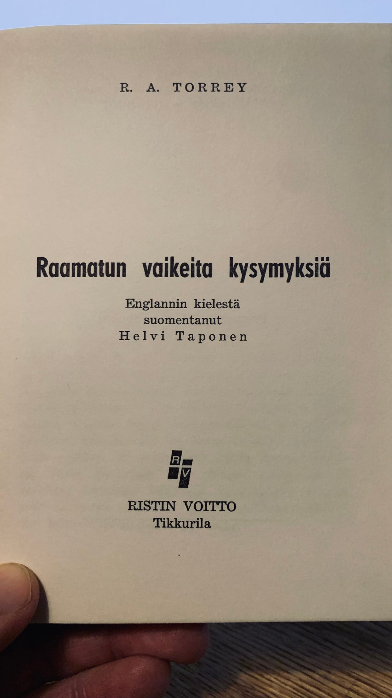 Torrey - Raamatun vaikeita kysymyksiä (1968)