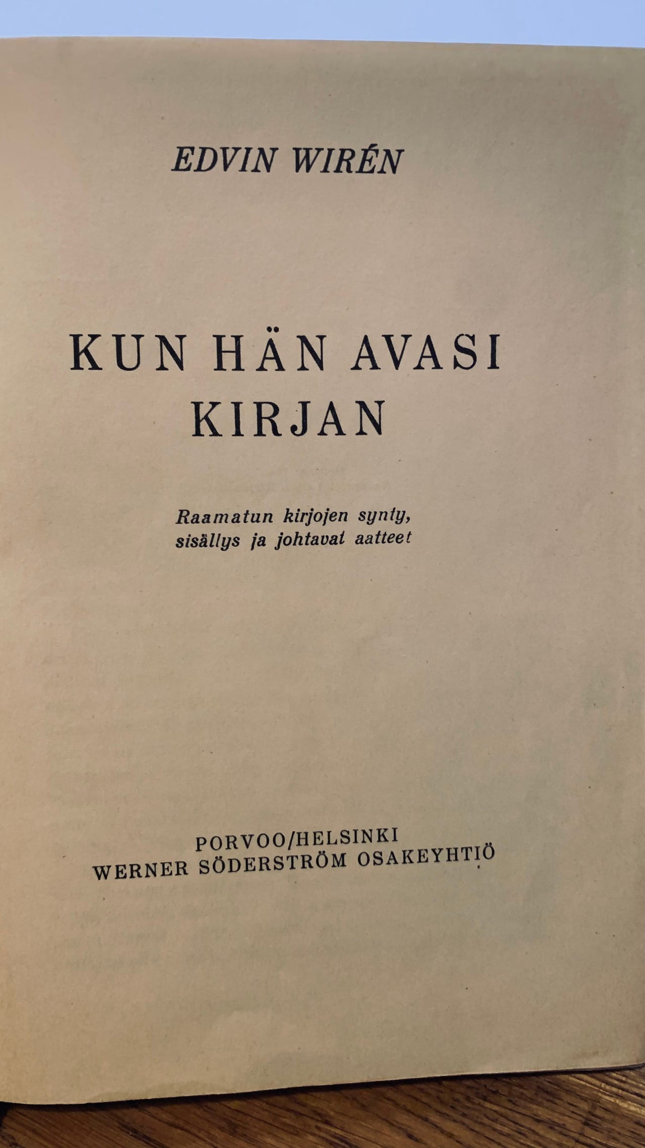 Edvin Wirén - Kun hän avasi kirjan (1942)