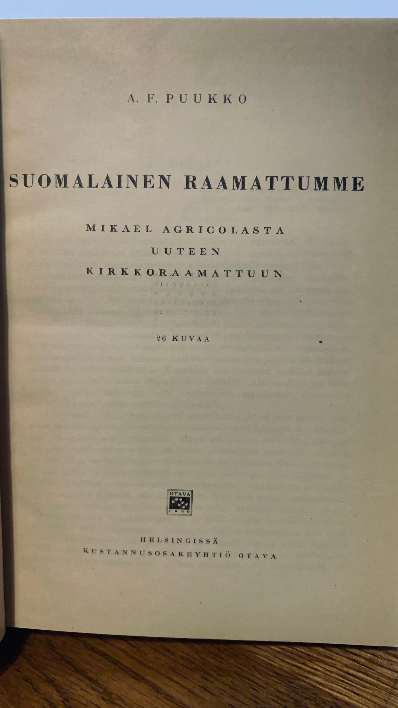 Puukko, A. F. - Suomalainen raamattumme (1946)