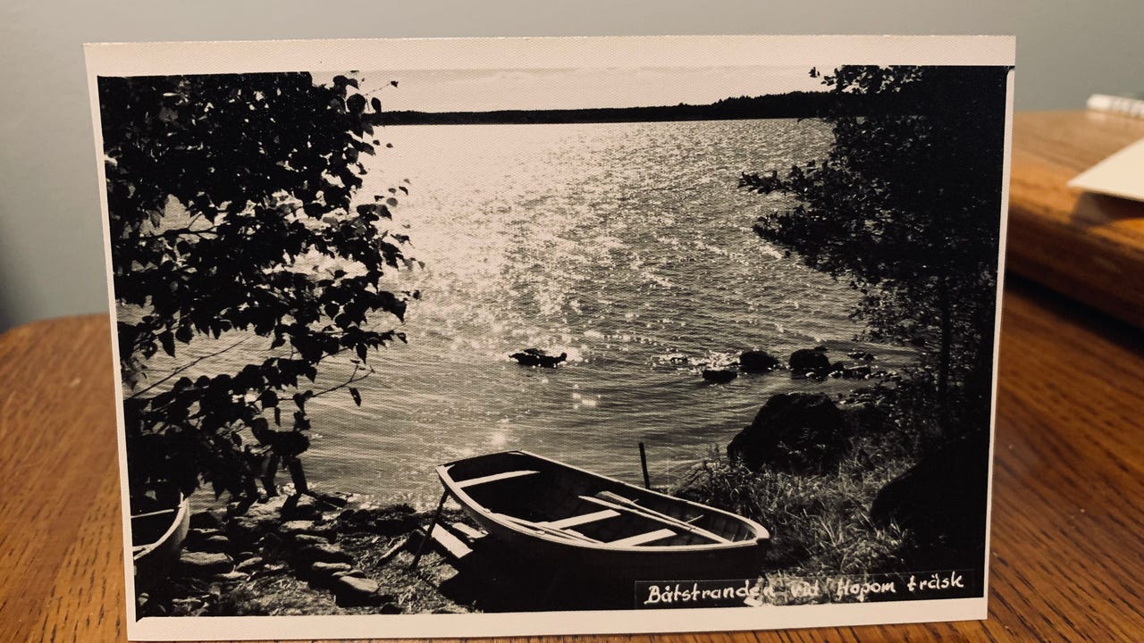 Båtstranden vid Hopom träsk (Loviisa?)