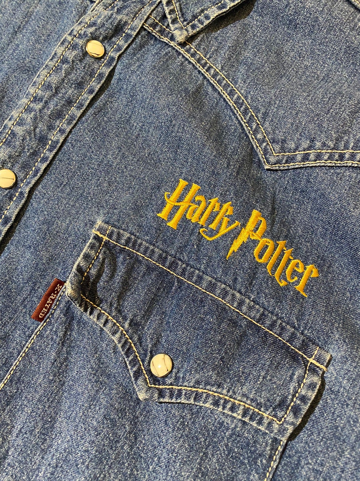 HARRY POTTER mens L / XL 100cotton denim shirt farkkupaita, okay merch