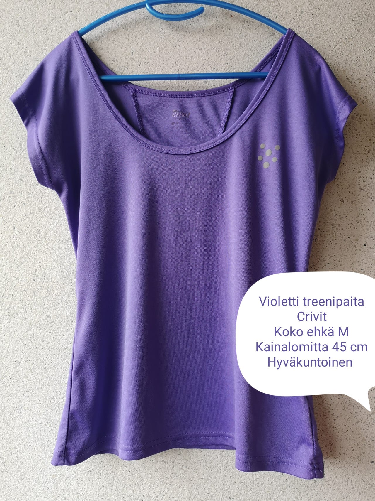 Crivit violetti tekninen t-paita M Tori