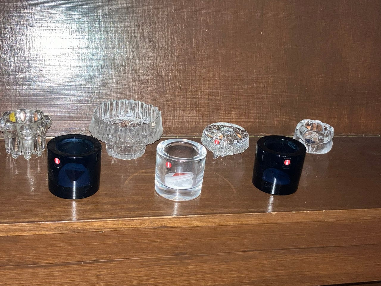 Iittala Kivi ym. tuikkuastioita / lasisia tuikkukippoja