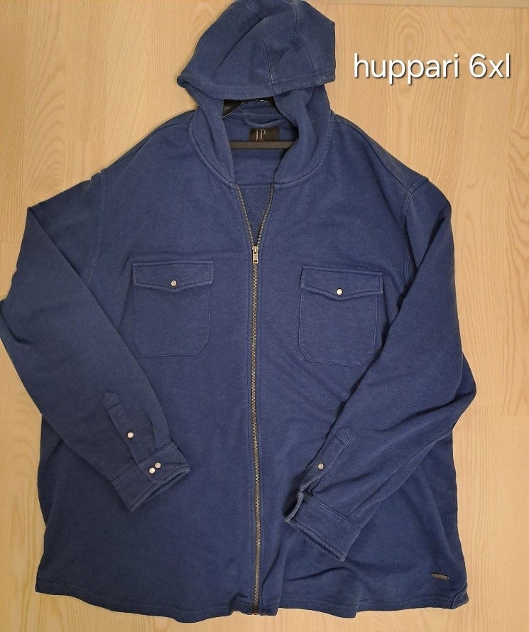 miesten huppari , koko 6xl, sininen ,