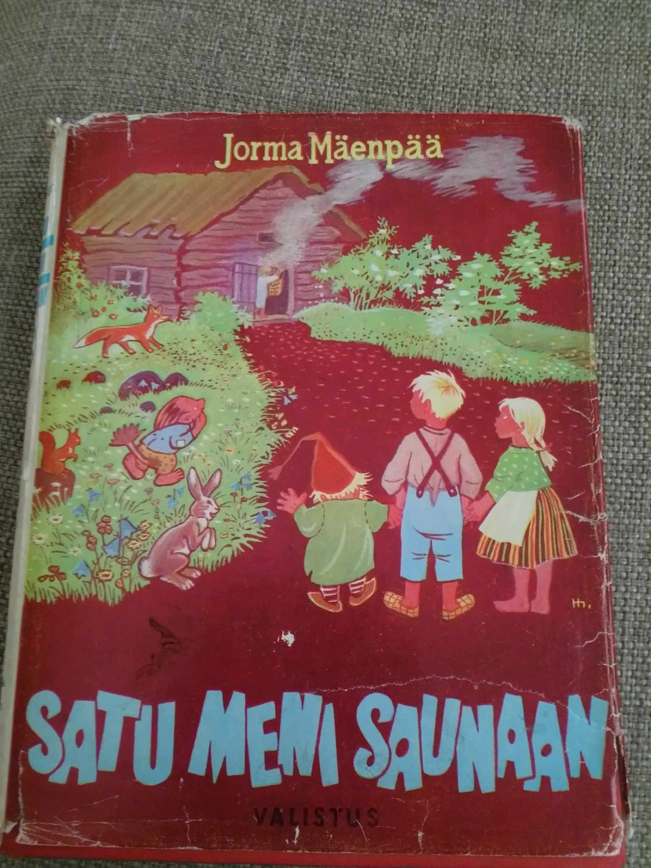 Vanha lastenkirja Satu meni saunaan