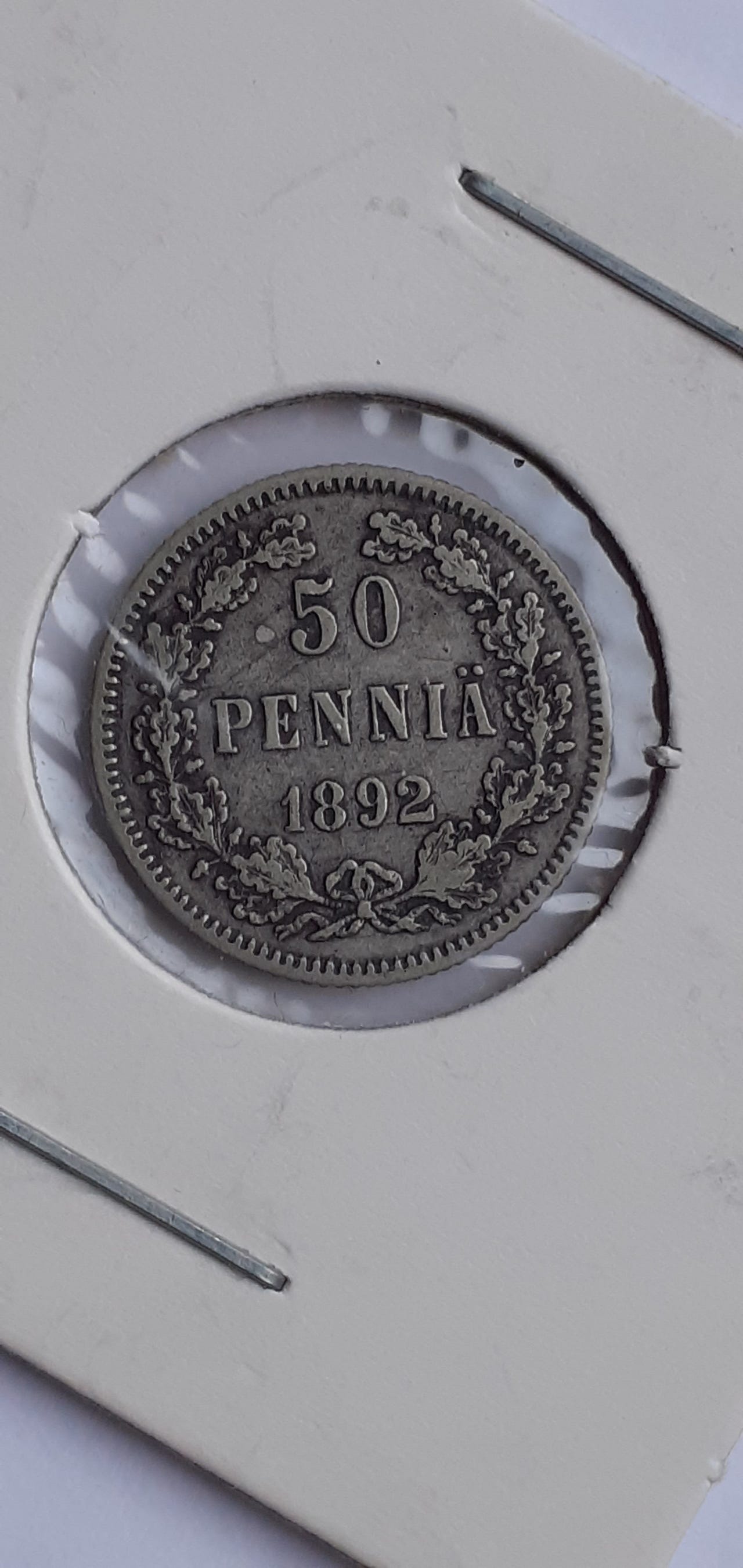 50 pennin kolikko v. 1892