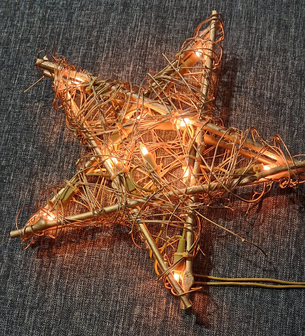 Wooden star with lights for sale