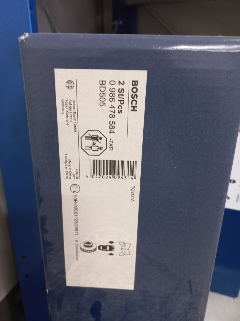 Bosch etujarrulevyt Toyota 2kpl
