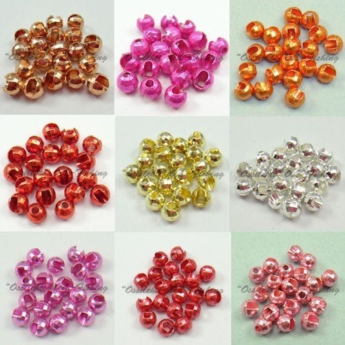 tungsten slotted disco beads in orange, metallic finish, 20 pieces