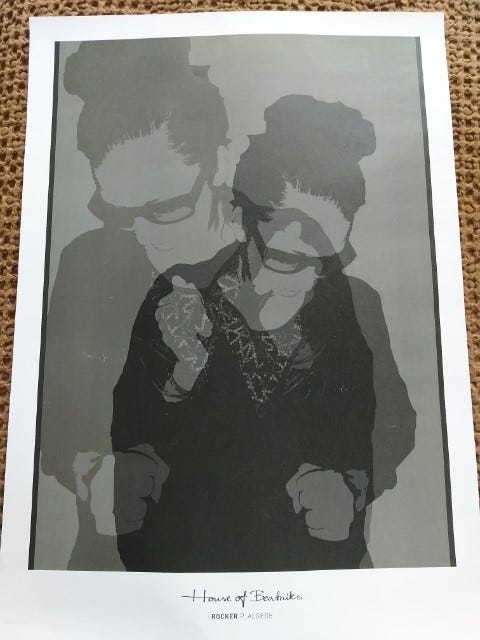 Rock aiheinen, Rocker juliste, taulu. House of Beatnicks, 50 x 70
