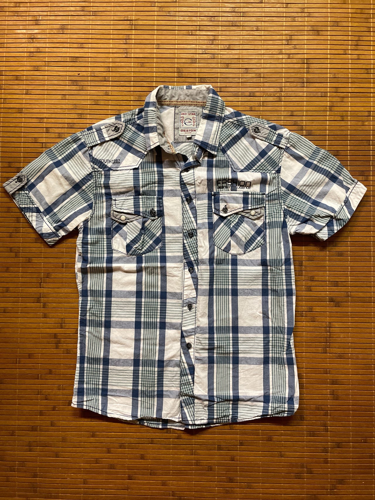 Ruudullinen lyhythihapaita (XL/M-L)