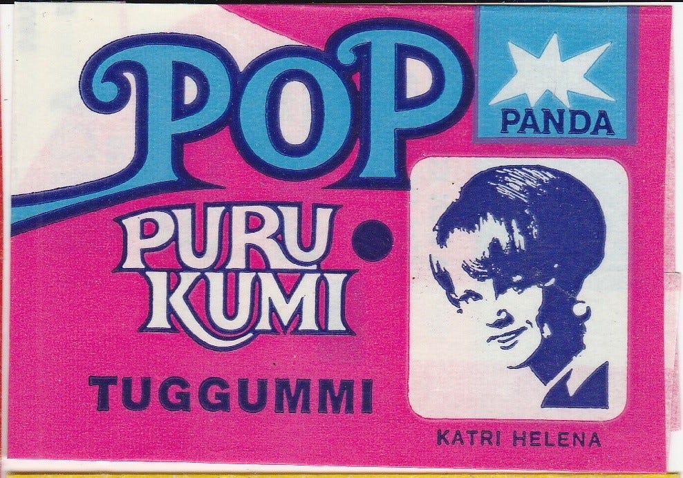 O: Panda pop 100 purkkakääre, Katri-Helena sekä myyntilaatikoita