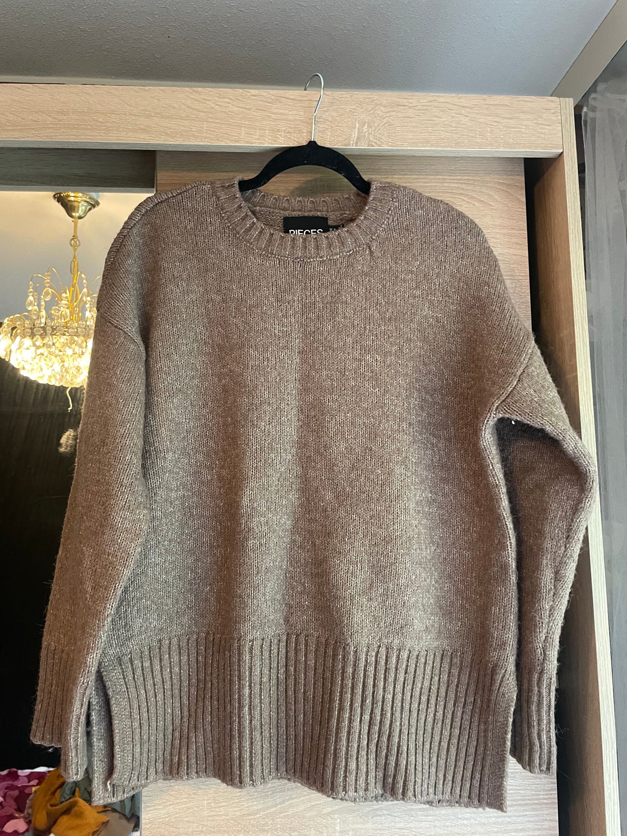 Pieces knit sweater