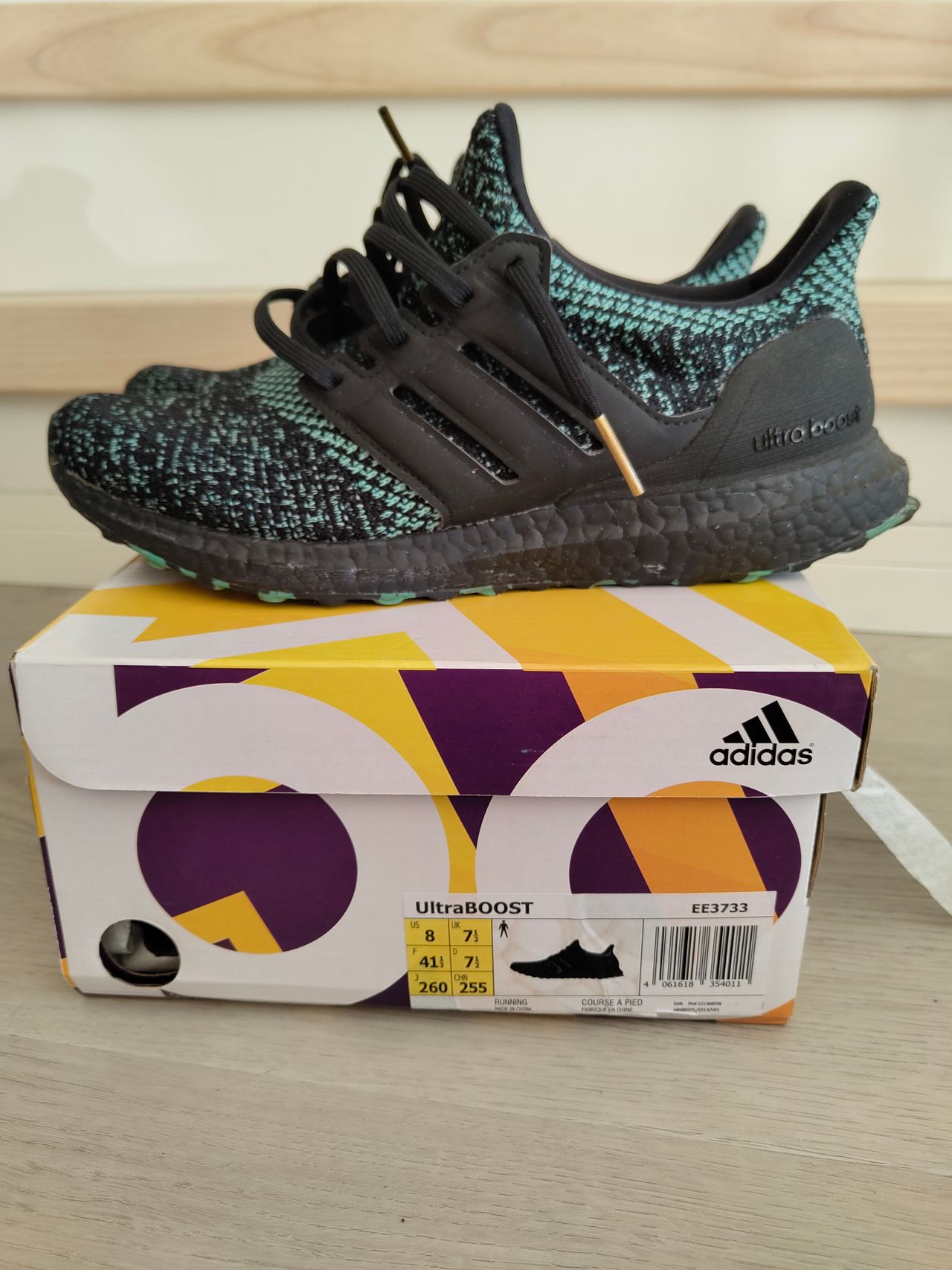 Adidas ultra boost 4.0 core black true green best sale