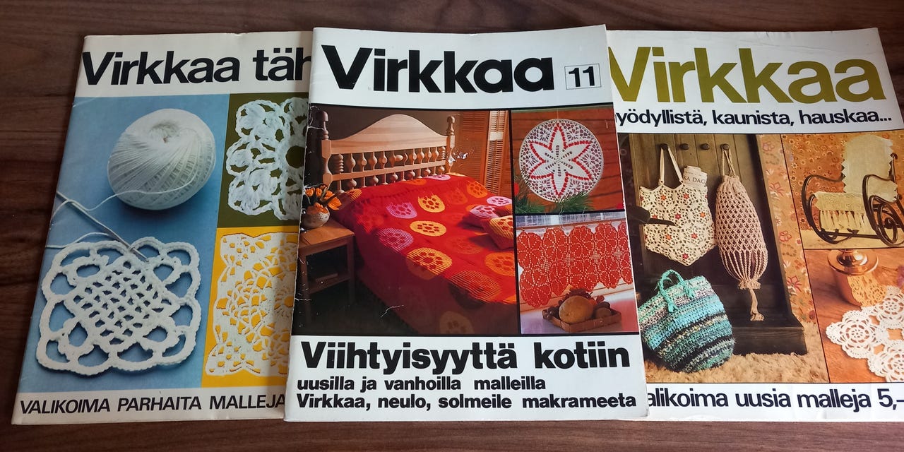 Virkkaa lehti 3kpl  1971 ja 1972 ja 1976
