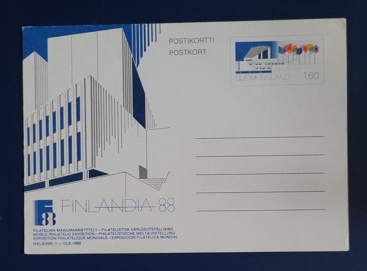 Kulkematon ehiö postikortti (Finlandia 88)