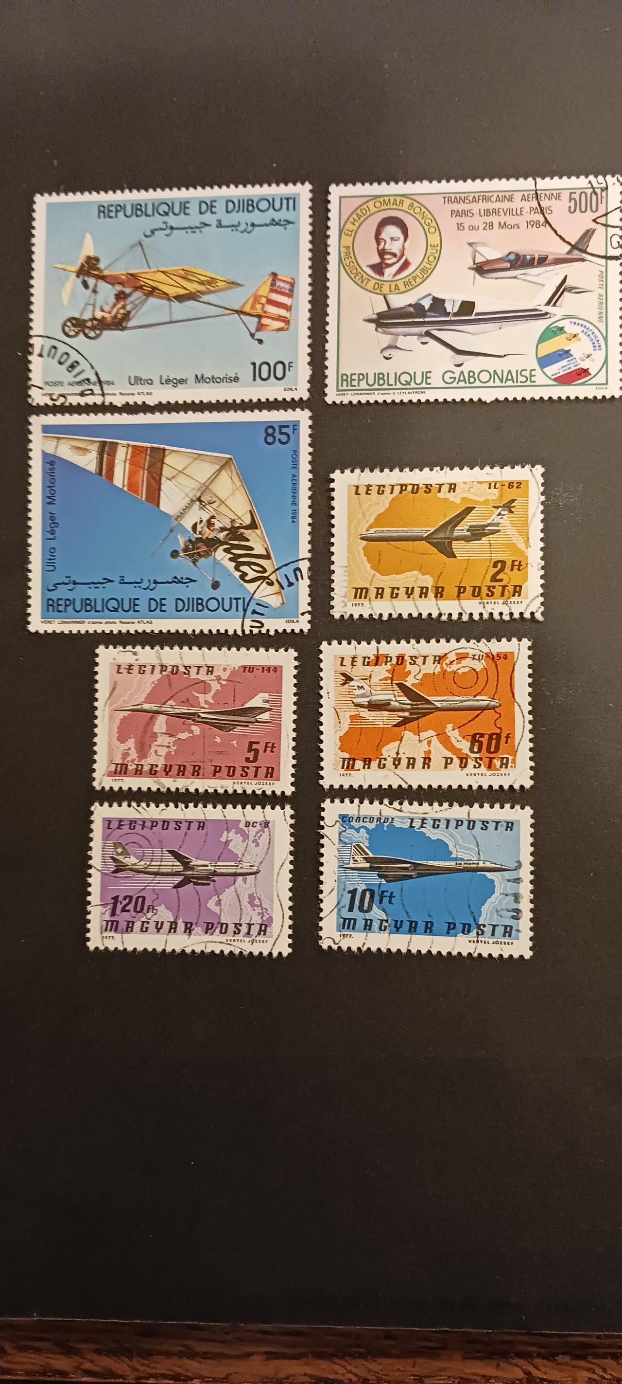 Postimerkit, lentokoneita, A