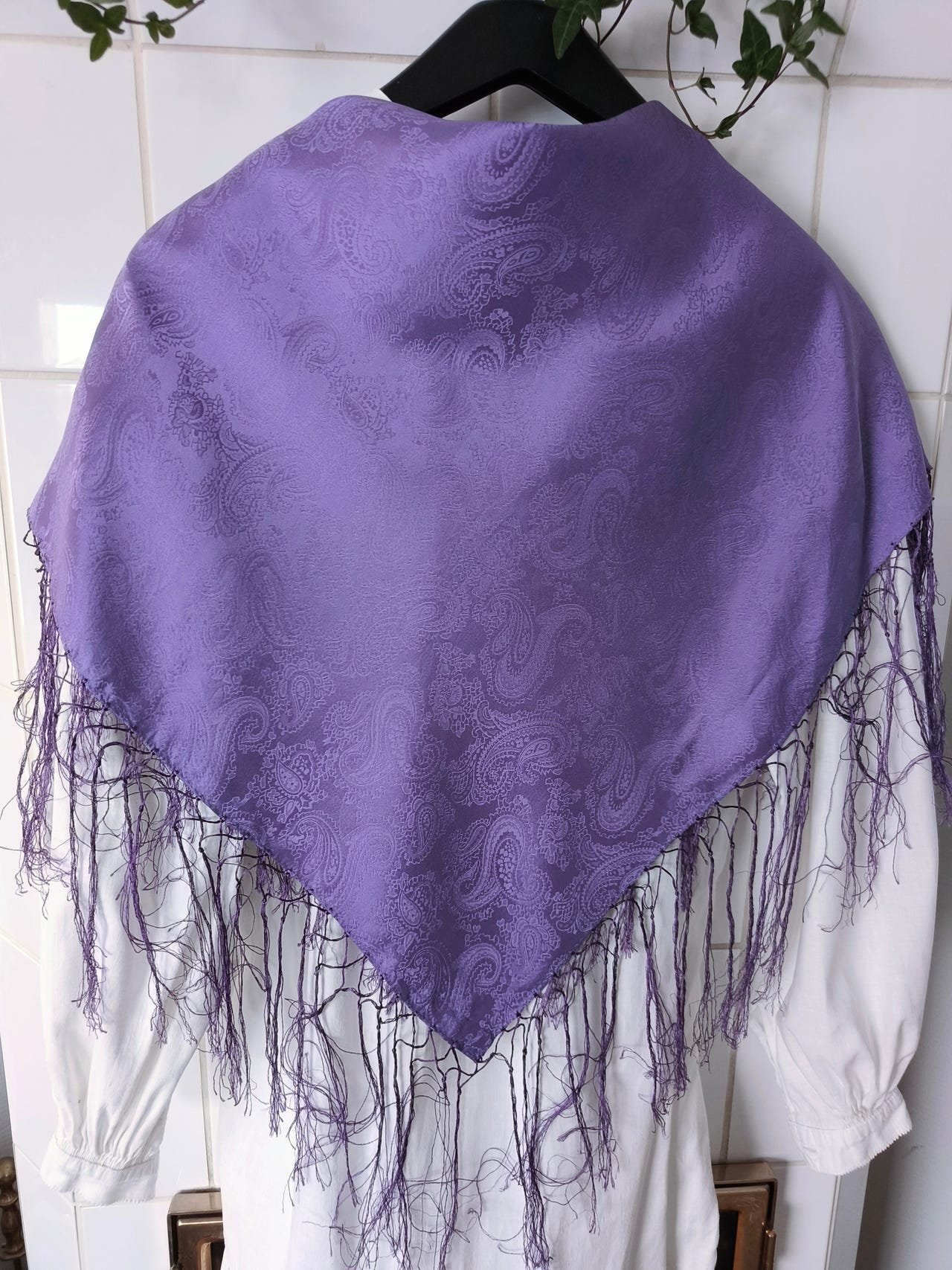 Puhdasta Silkkiä Vintage-henkinen Kuvio Neliöhuivi - Koko 90x90cm main image 0