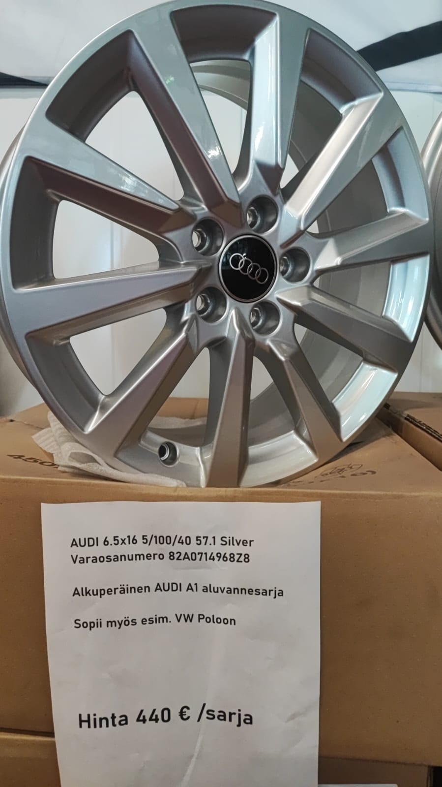 ALKUPERÄISET AUDI 6.5x16" 5x100 ET40 Ø57.1 ALUMIINIVANTEET SARJA