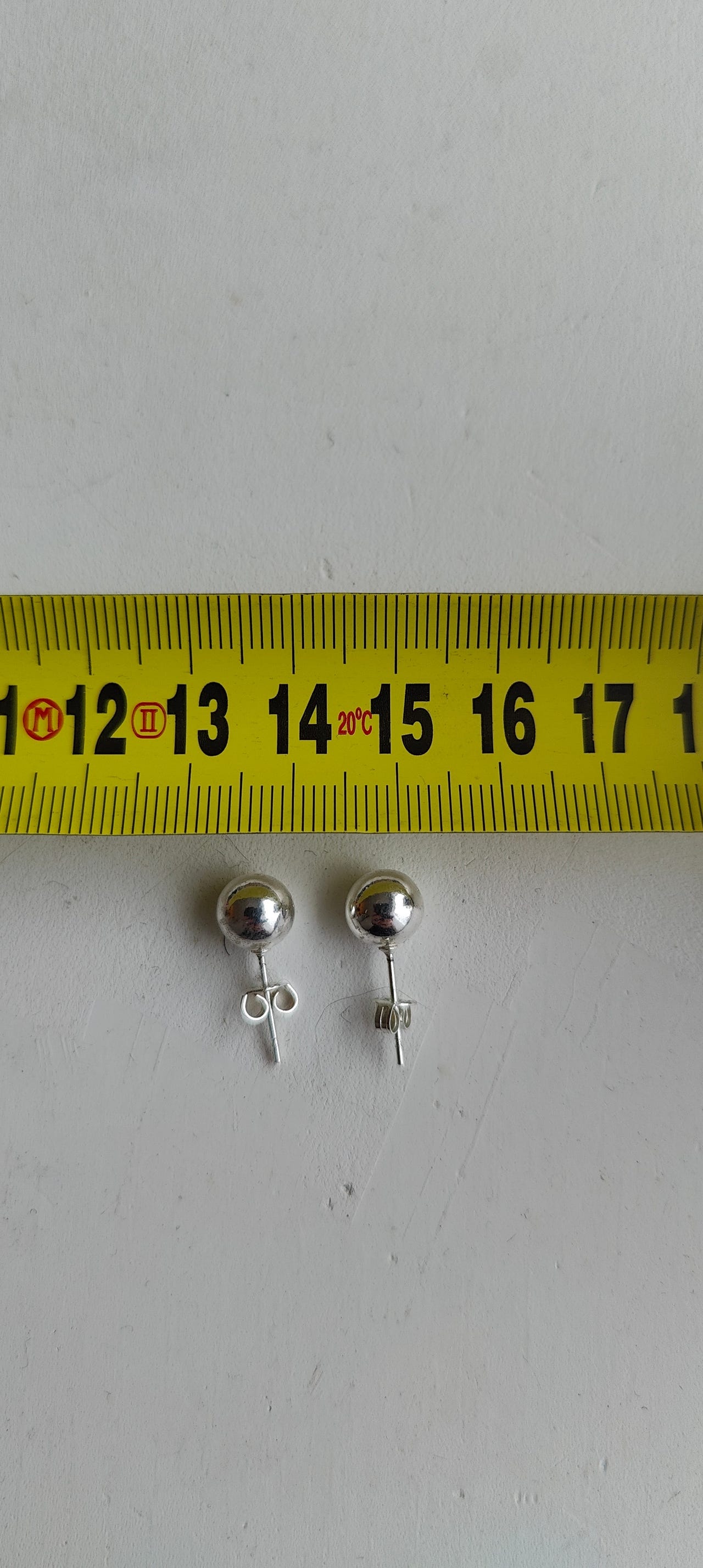 Sterling hopea pallo korvakoru 8mm