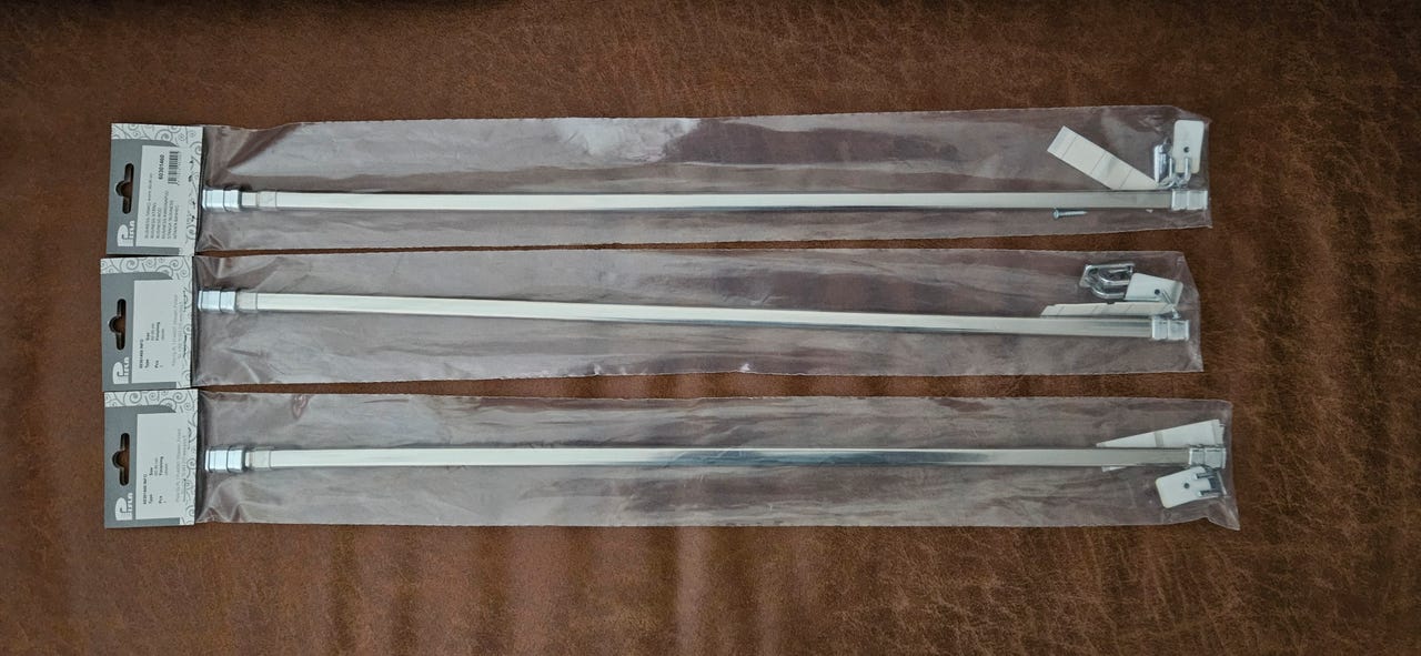 3kpl krominen verhotanko 60-90cm