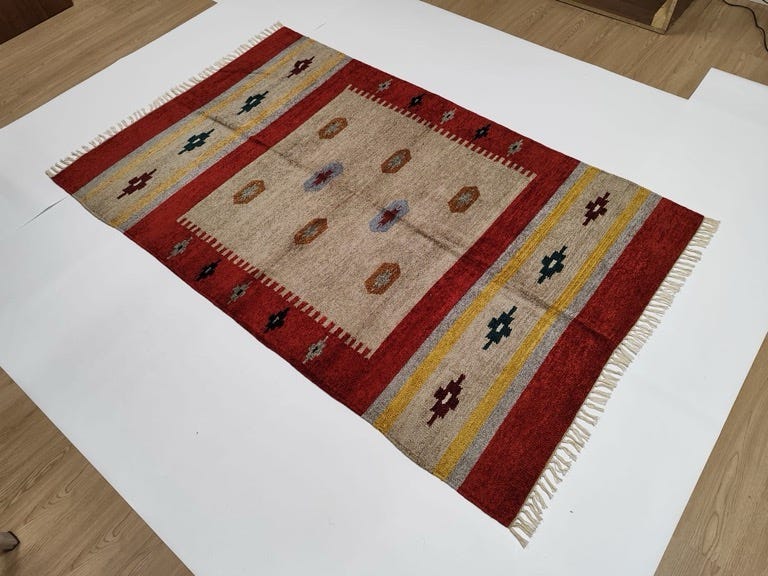 Chenille dhurrie -matto (120 x 180 cm)