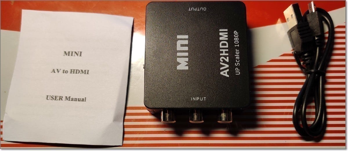 Musta minikomposiitti muunnin: AV CVBS - HDMI -adapteri