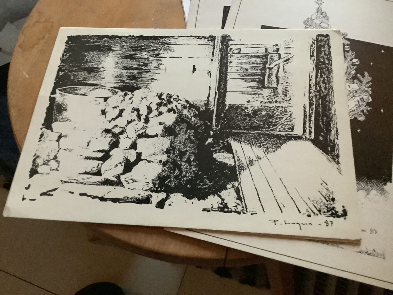 Postikortti Taidejulisteet Mustavalkoinen Paperi.  P.Lagus Taidek
