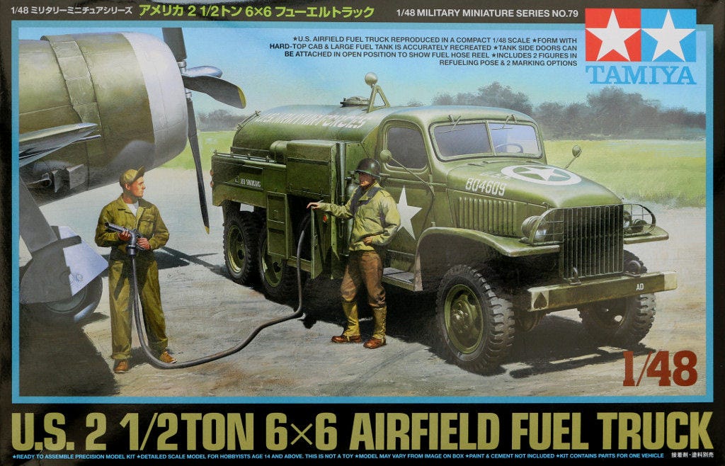 GMC CCKW 353 lentokenttätankkiauto 1/48 rakennussarja