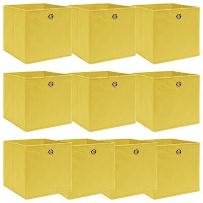 vidaXL Säilytyslaatikot 10 kpl keltainen 32x32x32 cm kangas(sku28