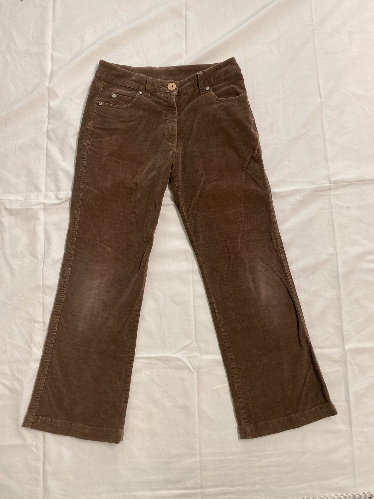 Ruskeat samettihousut 160 cm