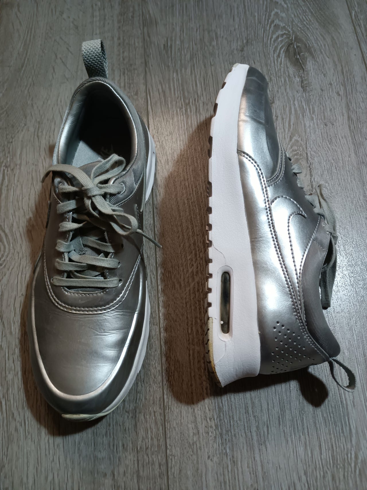 Ultra Flyknit Sneaker Shoes Air Max Thea Silver Metallic Nike Air