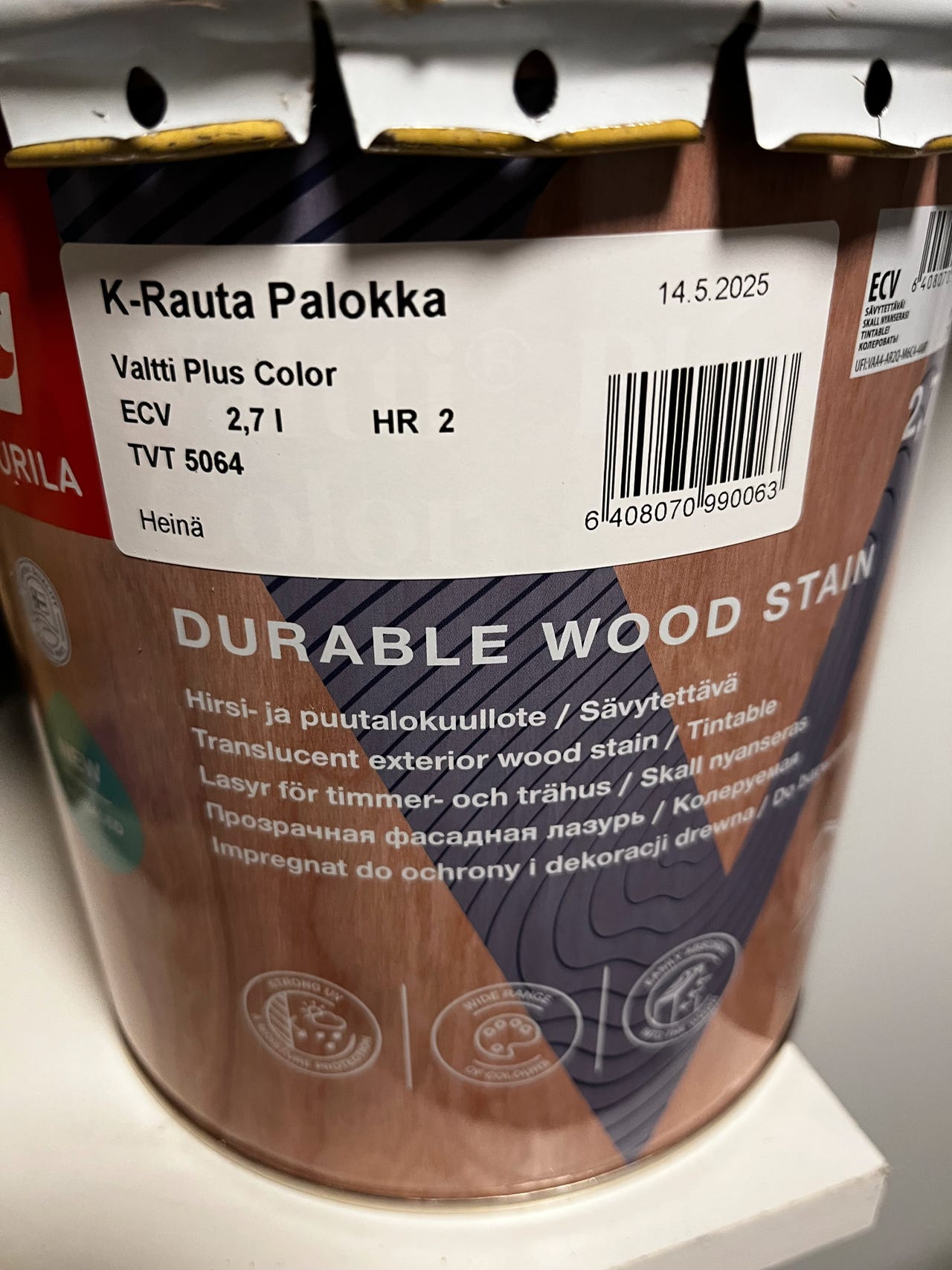 Valtti Plus Color 2,7L sävytetty 5064 Heinä
