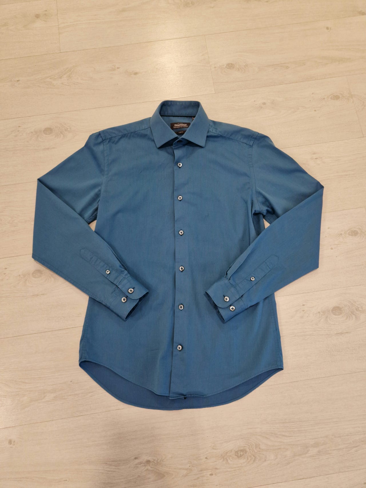 Dressmann, turkoosi kauluspaita, koko S (37/38)