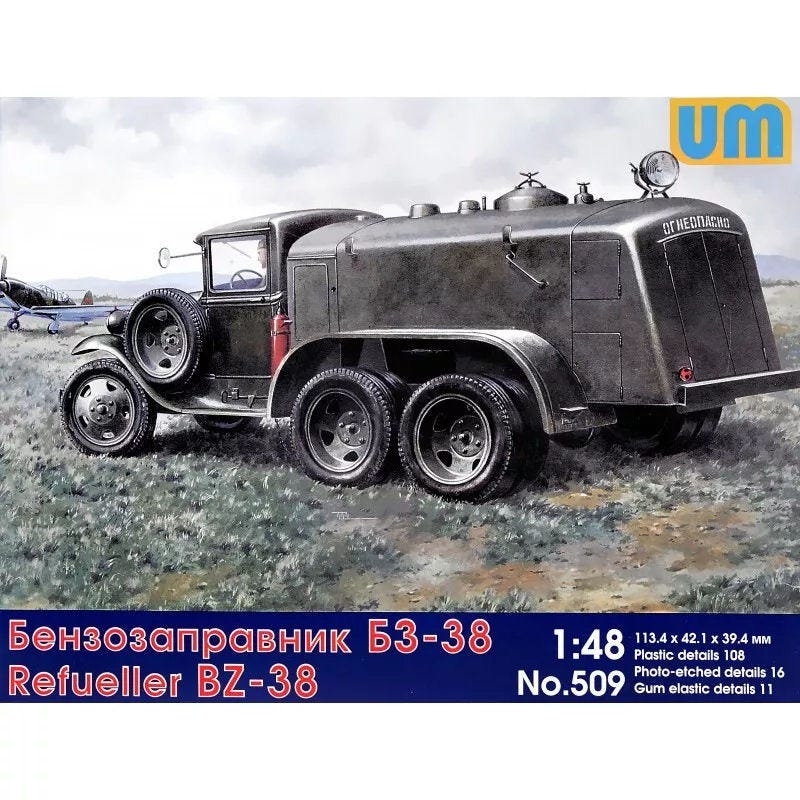 BZ-38 lentokenttätankkiauto 1/48 (GAZ-AA) rakennussarja